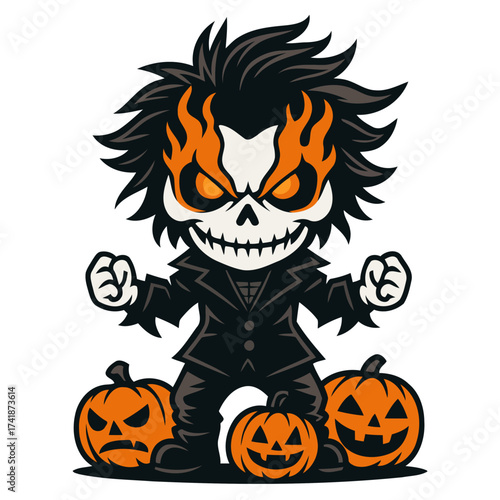 halloween pumpkin ghost rockstar