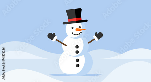 snowman with a broom