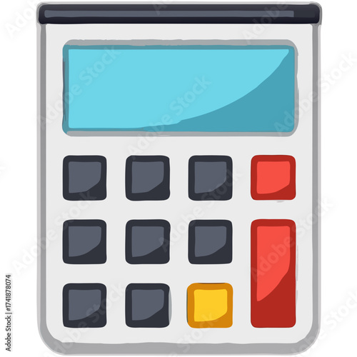Discover the power of calculation with this versatile calculator for all your mathematical needs today now vector sticker icon