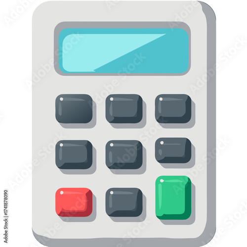 Illustration of calculator accounting device math calculation financial tool business finance equipment office tool vector sticker icon