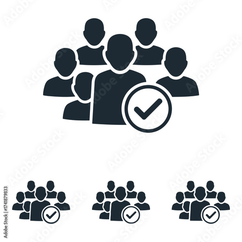 Group of people icon representing teamwork collaboration and community engagement