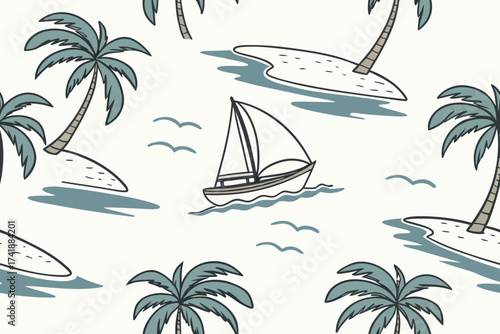 vector illustration of a tropical island