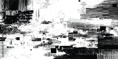 Distorted grunge glitch texture blending cyberpunk noise, vintage screen static, and retro-futuristic noise background.