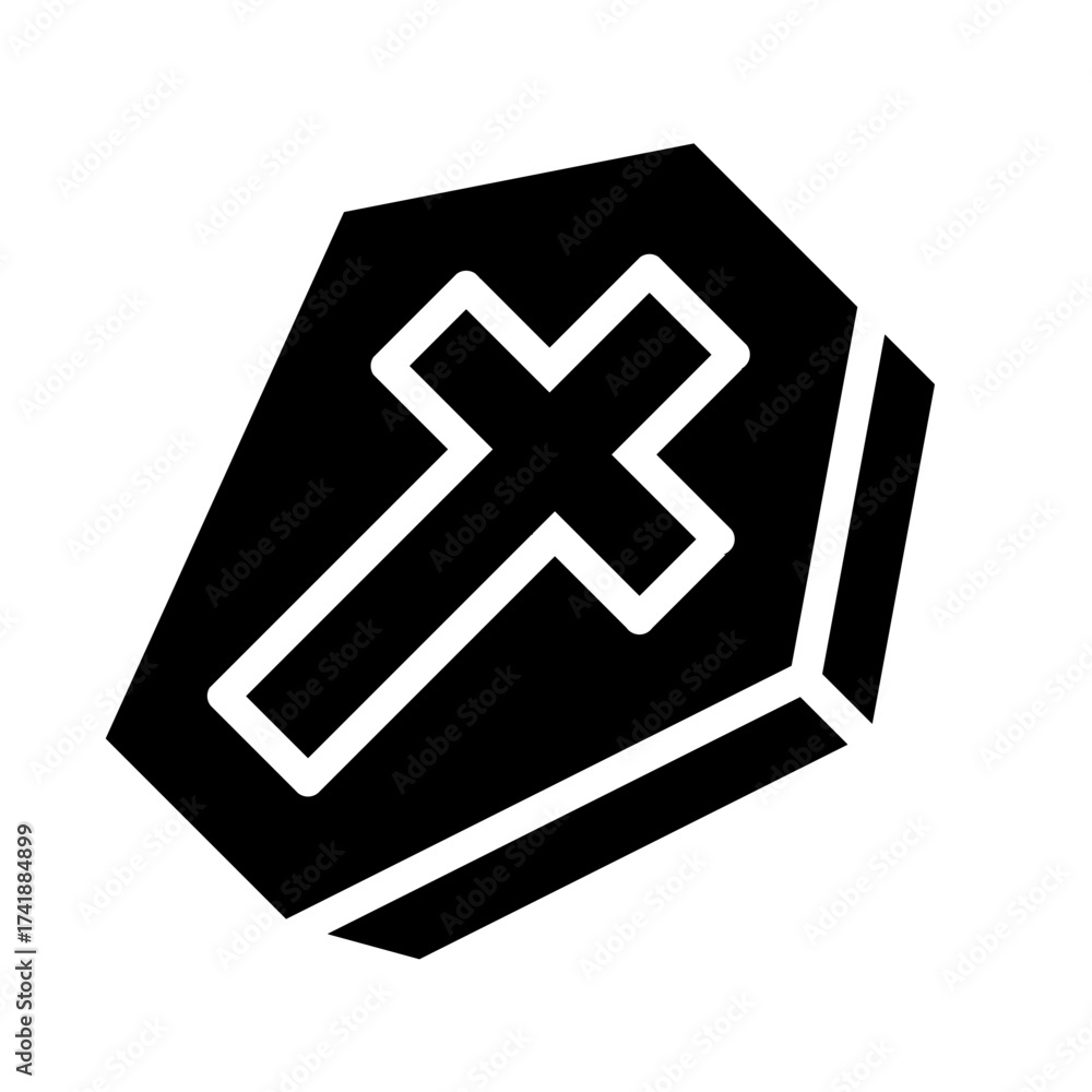 Obraz premium coffin glyph icon