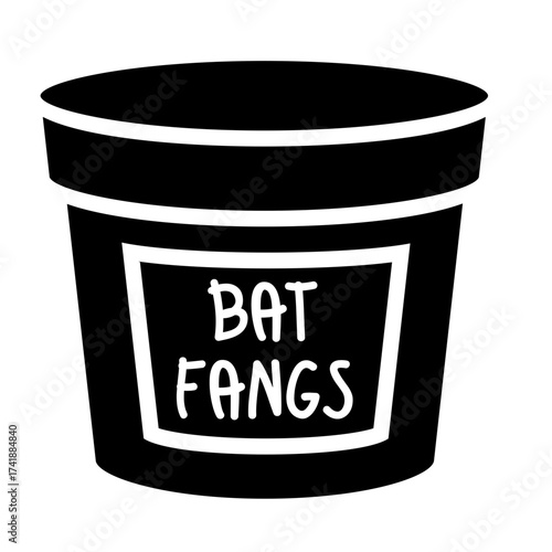 bat fangs jar glyph icon