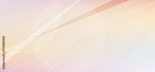 Abstract gradient background featuring overlapping circles and light lines creating a modern, subtle geometric design in soft pastel hues of peach, lavender, and cream