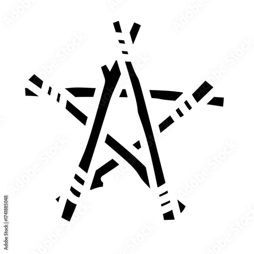 pentagon wood glyph icon