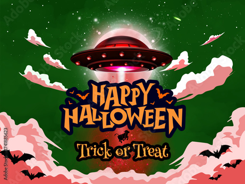 Halloween vector alien invasion