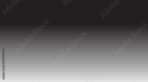 A sleek black and white gradient pattern features thin horizontal lines that smoothly transition from dark to light, creating a modern, minimalist visual effect that offers a sense of depth
