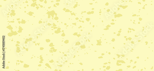 Pale yellow textured background features sporadic, slightly darker yellow irregular shapes and splatters that create a subtle, organic pattern across the smooth, uniform surface