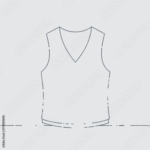 Sleeveless V-neck top with a fitted silhouette, made from lightweight fabric, suitable for casual or semi-formal wear