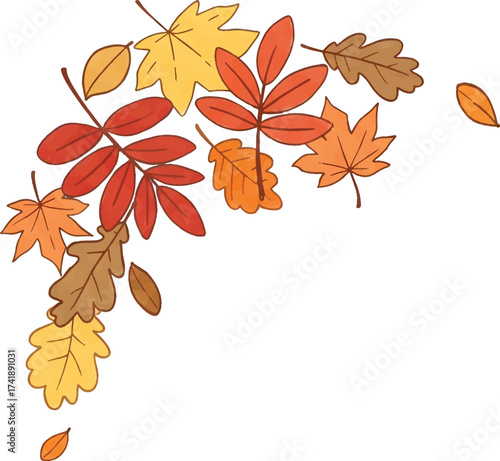 Vector Illustration Autumn Leaves Frame