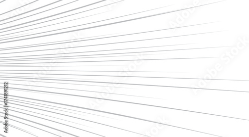Abstract white background with dynamic gray lines radiating from a corner, creating a sense of speed and energy, perfect for modern designs and creative projects