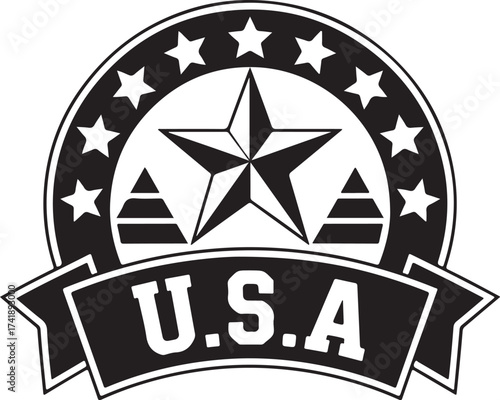 Bold patriotic USA badge design for celebrations