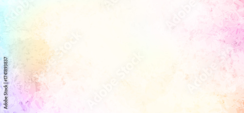 Delicate pastel tones blend in a softly textured backdrop, where subtle pink, blue, and yellow hues create an ethereal and dreamy watercolor effect with a gentle gradient