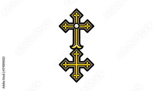 Ancient Christian Cross Symbol Illustration	