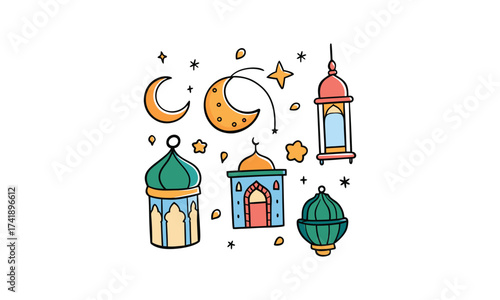 Eid Mubarak Moon and Star Decoration	