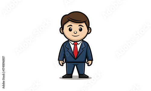 Young Boy Businessman Full Body Portrait	