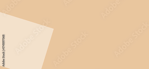 Beige and peach background features a simple geometric design with a light angular shape contrasting against the warm, solid tone, providing a minimal and versatile layout
