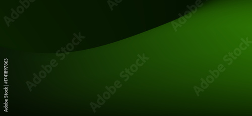 Dark green gradients and shadows create a flowing, soothing visual texture, with a smooth curve dividing the upper and lower areas, offering a calming and modern aesthetic