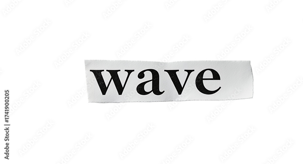 Obraz premium Text Wave on Torn Paper, Minimalist Design