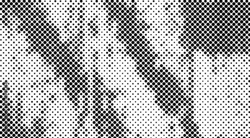 Halftone gradient background features a captivating pattern of varying sized black dots on a clean white backdrop, creating a visually dynamic and modern geometric design