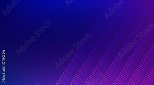 Abstract background featuring a gradient of deep blue to vibrant purple, accentuated by sleek, diagonal white lines creating a modern, dynamic, and visually appealing design