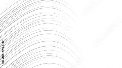 A minimalist background showcases sweeping, elegant gray lines gently curving against a pristine white canvas, creating a sense of movement and graceful simplicity