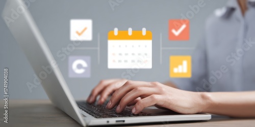 Professional Digital Task Planner and Calendar Interface with Efficient Workflow Charts for Modern Productivity and Smart Time Management
