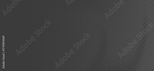 A seamless grayscale halftone pattern creates an elegant background with fading gradient shades, perfect for digital media, graphic design, and modern artistic endeavors
