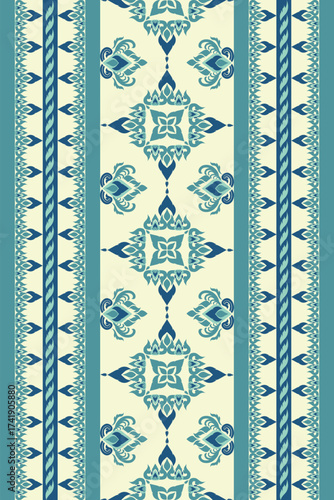 Colorful thai art pattern,Abstract geometric background traditional ethic for decoration, clothing, fabric, textile, fashion.