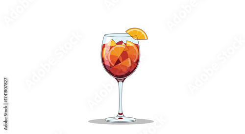 A refreshing orange cocktail garnished with a citrus slice and ice.