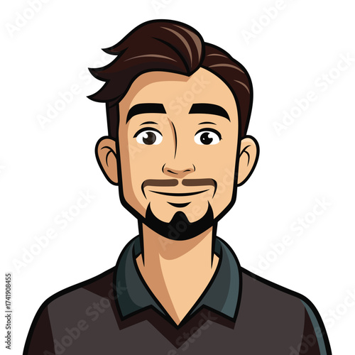 Confident man smirking slightly with a knowing, self-assured expression, conveying charm, secret knowledge, or subtle success, isolated on white.