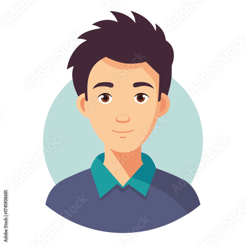A content guy with a peaceful, calm, and satisfied expression, symbolizing happiness, relaxation, and wellness, isolated on a white backdrop.