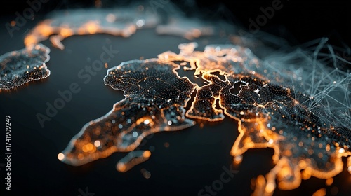 A digital network connecting customers worldwide illustrates a profitable business leveraging technology and global reach to increase sales and market presence.