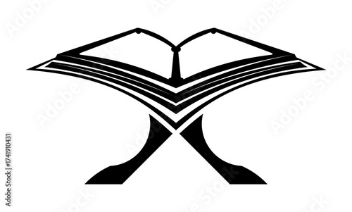 Symbol of knowledge and culture, this modern emblem blends book and pen to reflect Arab values in education, writing, and intellectual legacy.