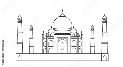 Iconic taj mahal landmark architecture monument in india capturing timeless beauty and mughal grandeur isolated on white background