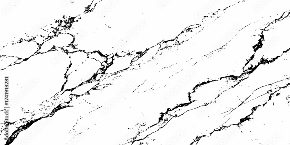 Obraz premium Elegant white marble texture with bold black veins, smooth polished surface, natural stone background perfect for interior design, architecture, and luxury branding visuals, high-resolution detail.