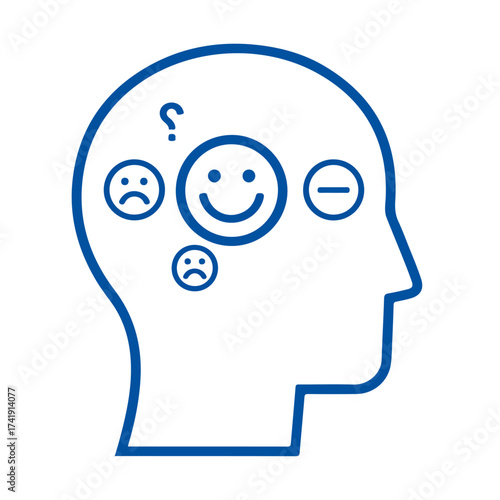 Mental Health Emotions Vector - Angry, Sad & Happy Feelings for Positive Thinking Concept