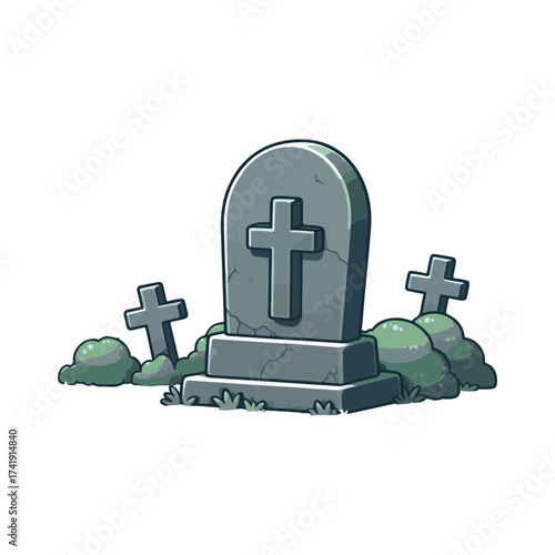 Halloween cemetery illustration design