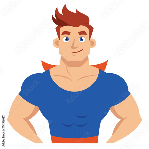 Proud man standing with chest puffed out, showing confidence, self-esteem, and a feeling of personal victory.