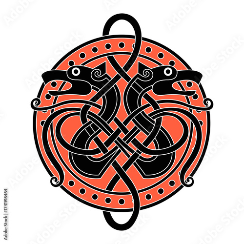 Scandinavian symbol with runes vector illustration