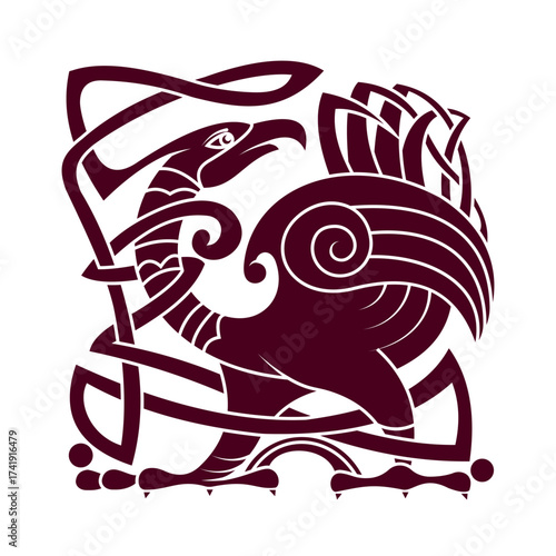 Scandinavian symbol with runes vector illustration