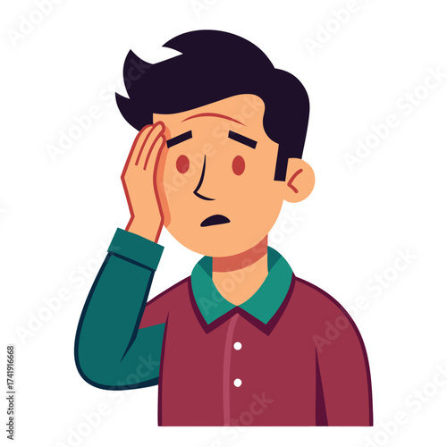 Exhausted and tired man rubbing his eyes, feeling fatigue and lack of sleep after a long, stressful day of work.