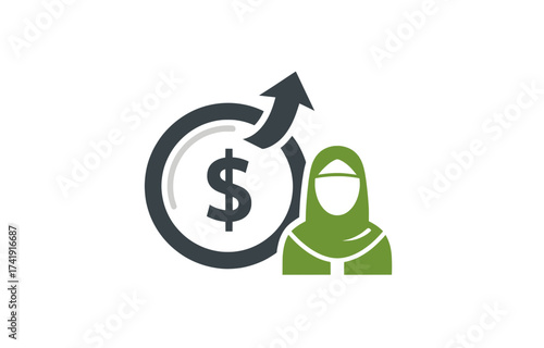 Conceptual flat design illustration of a vibrant mobile market stall, depicting a small business with vendors ready to serve customers, symbolizing local commerce and entrepreneurship