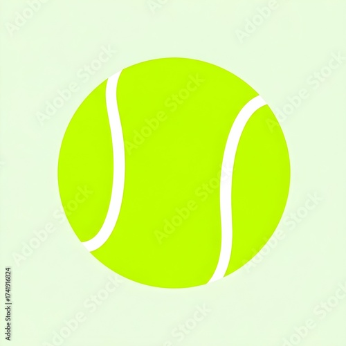 Vibrant green tennis ball ready for an energetic match on the court, symbolizing sport and leisure