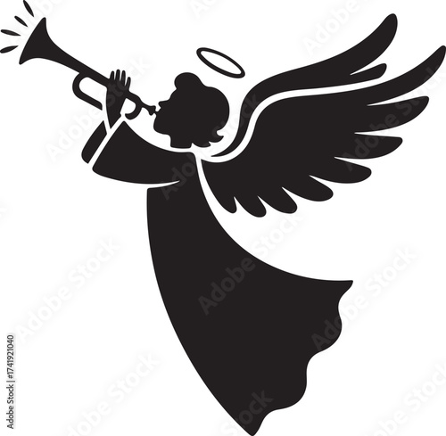 Angel Silhouette Vector Design