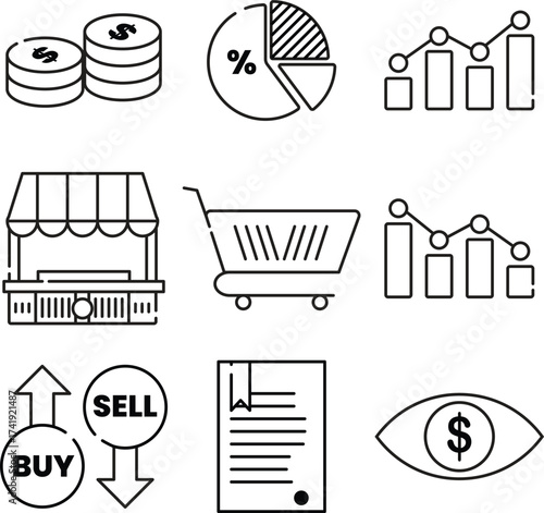 Icon pack of trading