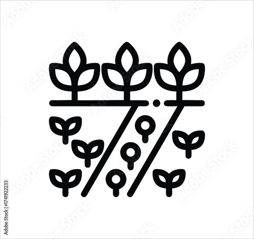 Gardening and Agriculture set of web icons in line style. Grow your own food, greenhouse, seedling, sprout, farmer, watering can, pollination, organic farming, fertilizer, and plant care thin outline 