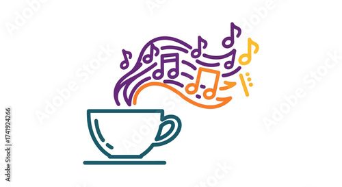 Musical Brew A Cup of Coffee Infused with Melodies and Creative Sound